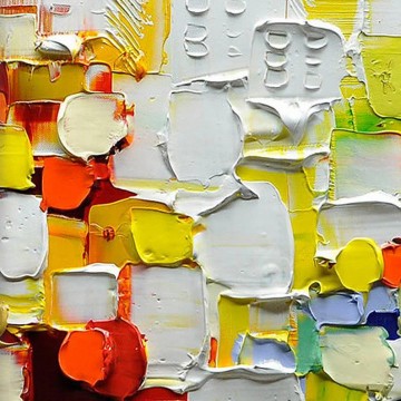  Paleta Obras - Color Block Detalle abstracto de Palette Knife wall art minimalismo